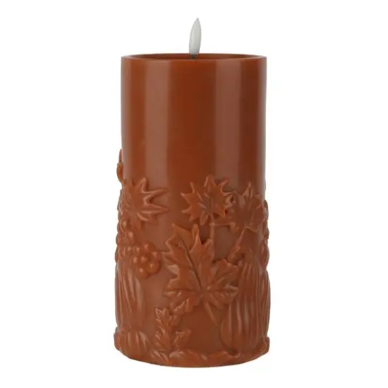 8" Fall Leaf LED Pillar Candle by Ashland&reg; Pumpkin Leaf {1}