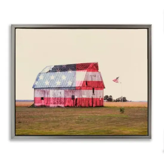 Stupell Industries Americana Farmhouse Barn Floater Framed Art Gray {1}