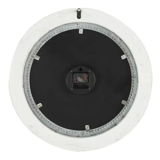 White Farmhouse Wood Wall Clock {5}