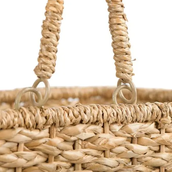 Hello Honey&reg; 16" Woven & Natural Bangkuan Rope Stair Basket with Handles {5}