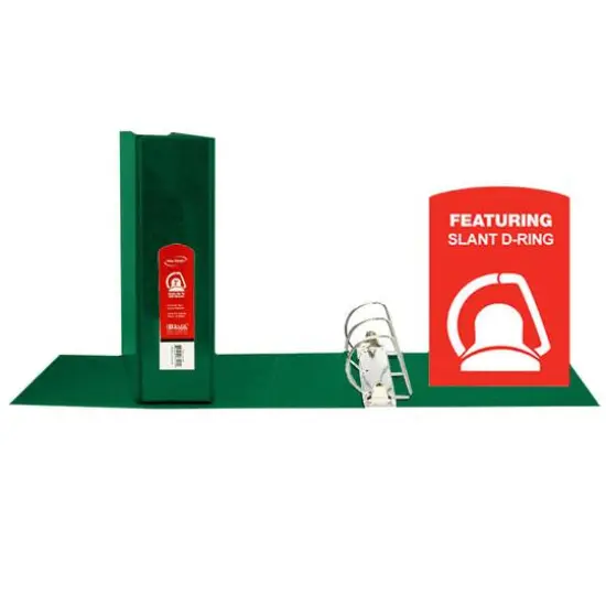 BAZIC&reg; Slant D Ring 2-Pocket View Binder Green {2}