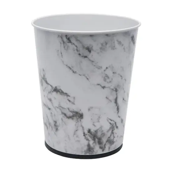 Bath Bliss Marble Stainless Steel Trash Can {1}
