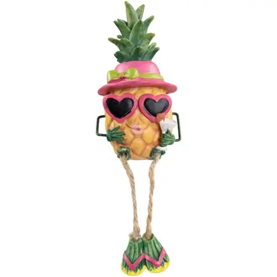 6.25" Tropical Girl Pineapple with Cocktail Outdoor Garden Statue {1}
