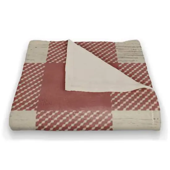 Red Buffalo Check Coral Fleece Blanket {3}
