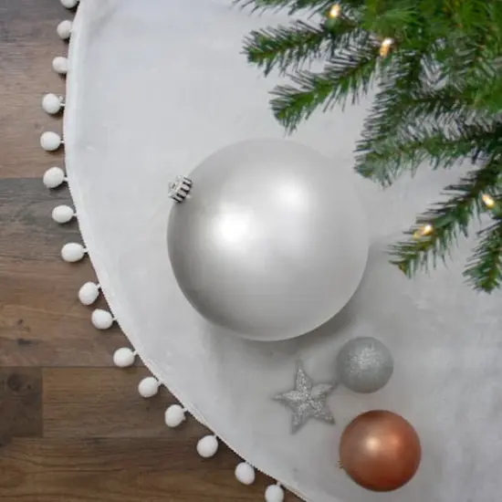 8" Matte Silver Shatterproof Christmas Ball Ornament {3}