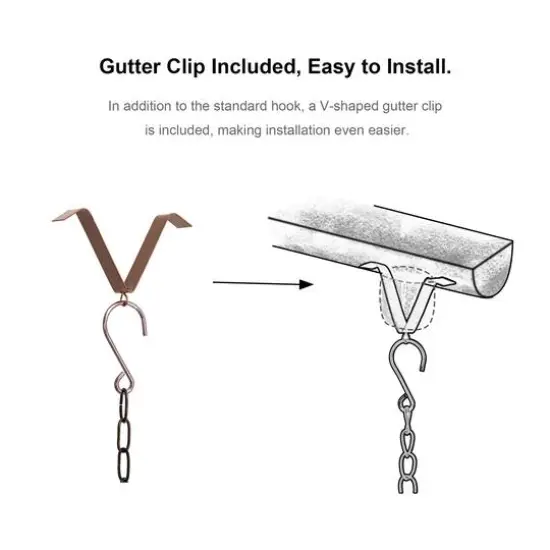 Glitzhome&reg; 8.5ft. Copper Cup Shaped Rain Chain {8}