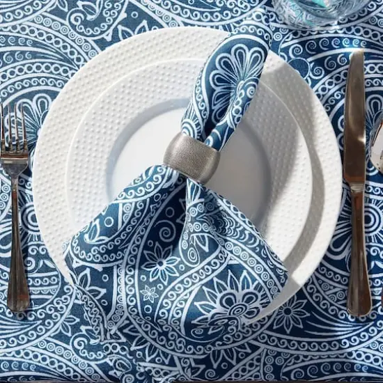 DII&reg; Blue Paisley Print Outdoor Napkins, 6ct. {6}
