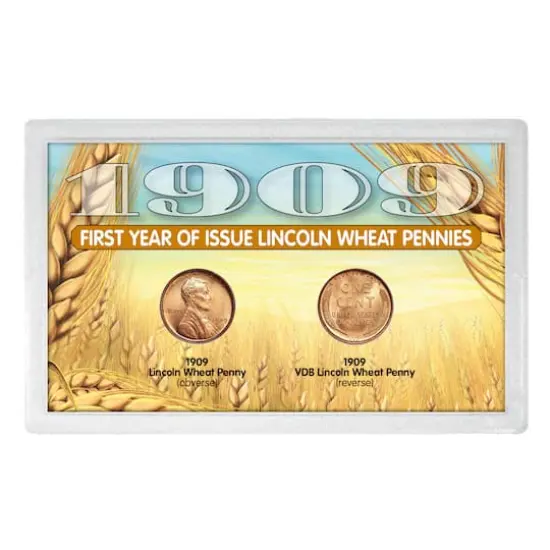 1909 and 1909 VDB &ldquo;First-Year of Issue" Lincoln Wheat-Ear Pennies {1}