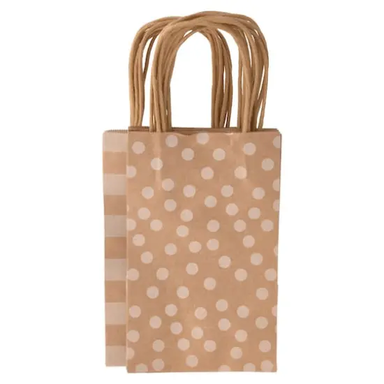  Small Kraft Dots & Stripes Paper Bag Value Pack by Celebrate It&trade;  {4}