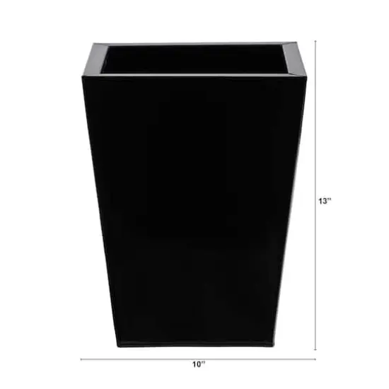 13" Black Classic Square Metal Planter {3}