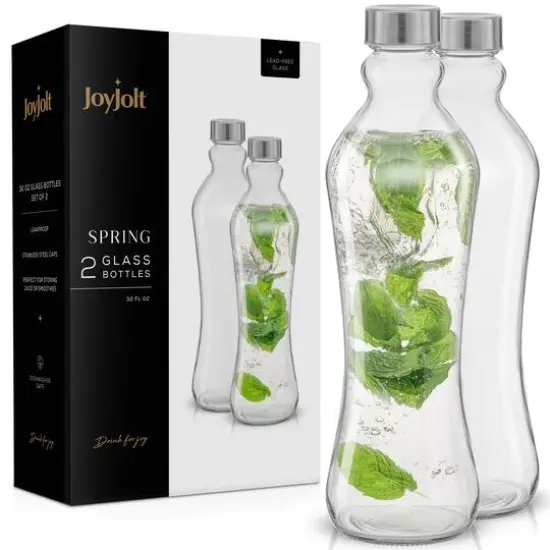 JoyJolt&reg; 32oz. Glass Water Bottles, 2ct. {7}