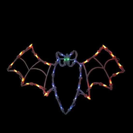 15" Lighted Bat Halloween Window Silhouette Decoration {3}