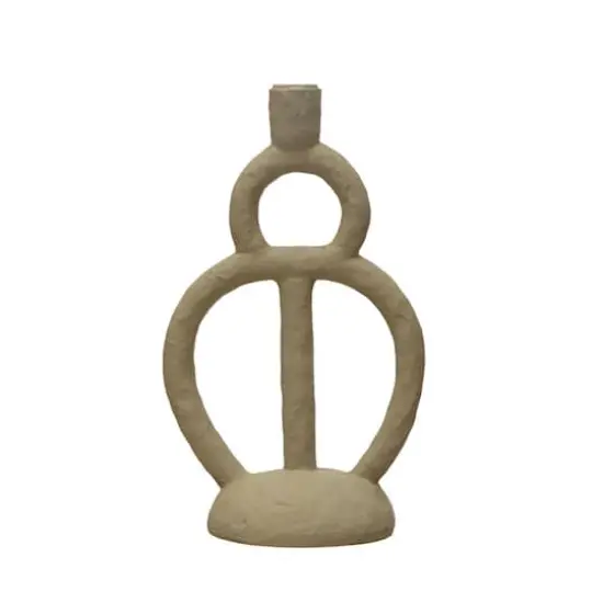 Hello Honey&reg; 12" Ivory Modern Sculptural Taper Candle Holder {1}