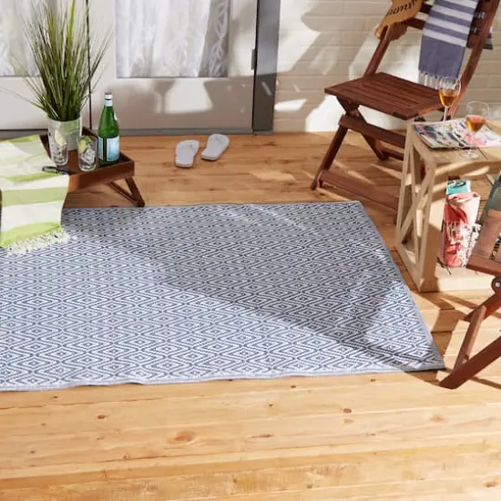 DII&reg; French Blue Diamond Outdoor Rug, 4ft. x 6ft. {5}