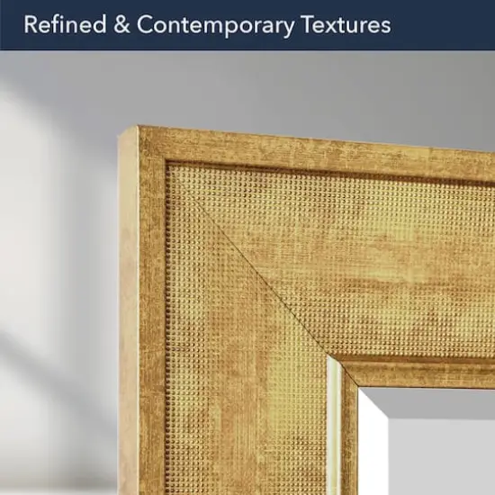 Head West Antique Gold Rectangular Framed Wall Vanity Mirror - 35" x 29" {7}