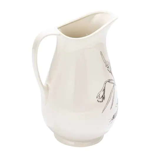 Hello Honey&reg; 2qt. White & Charcoal Flower Design Stoneware Pitcher {10}