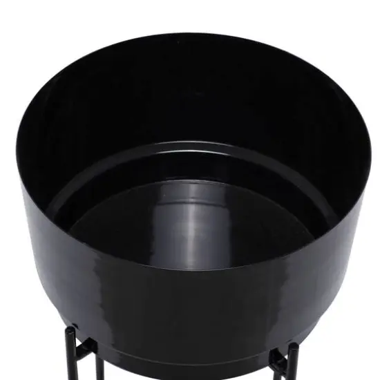 CosmoLiving by Cosmopolitan Contemporary Planter Stand Set Black {7}