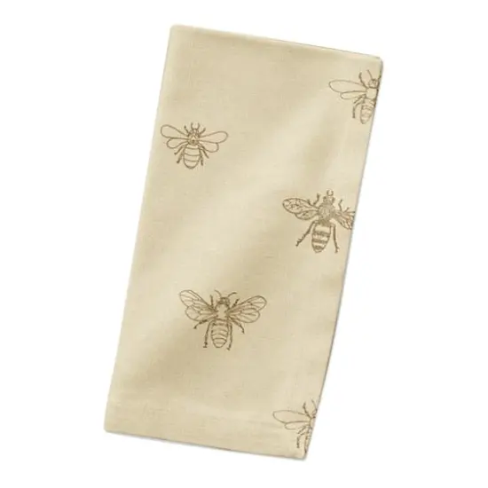 Delicate Bee Pattern Cotton Twill Napkin Yellow {3}