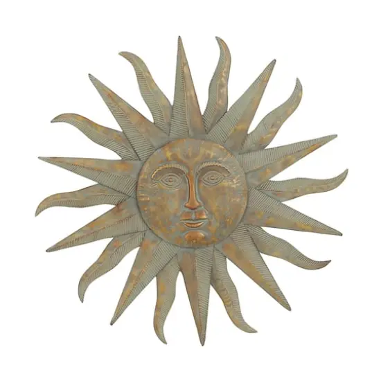 Gray & GoldSun Metal Wall Accent {1}