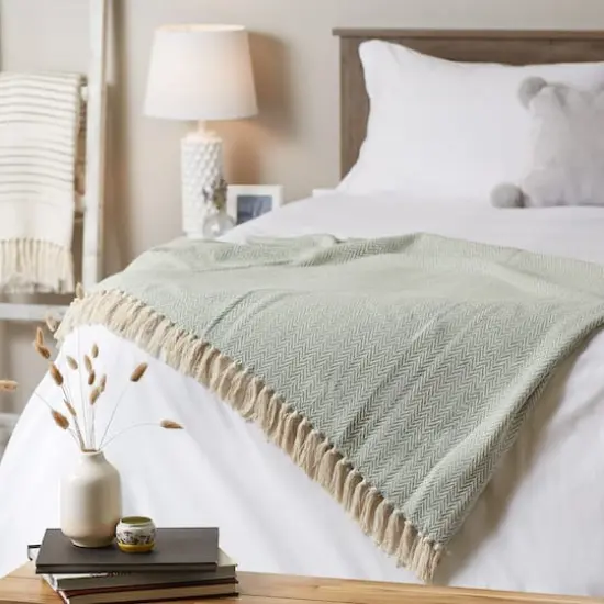 DII&reg; Handloom Chevron Throw Jadeite {4}