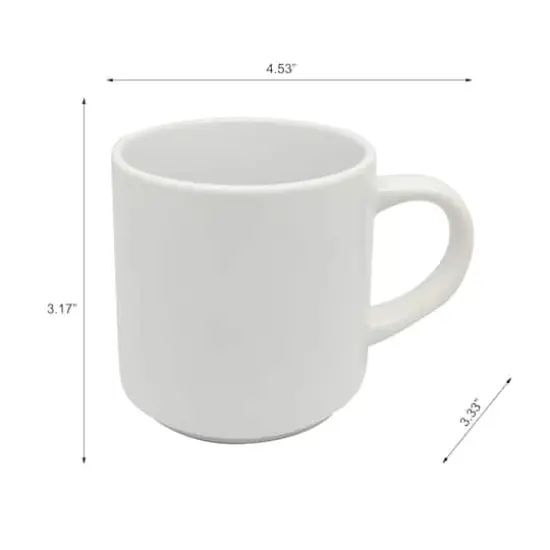 10oz. White Stackable Ceramic Sublimation Mugs, 4ct. by Make Market&reg; {6}
