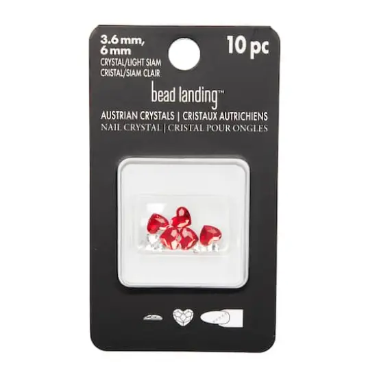 Crystal & Light Siam Heart Glue-On Austrian Crystal Mix by Bead Landing&trade;, 10ct. {4}