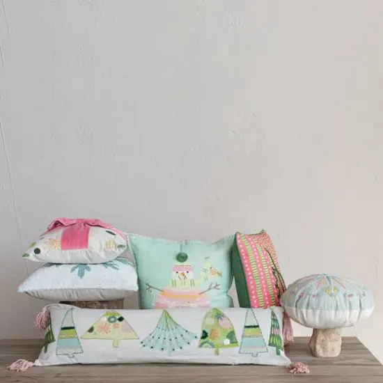 Hello Honey&reg; 16" Pink Velvet Appliqu&eacute; Bow Accent Pillow {3}