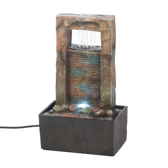 10" Cascading Water LED Tabletop Fountain {1}