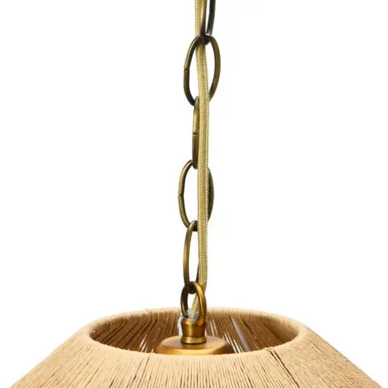 Hello Honey&reg; 16" Coastal Pendant Lamp with Natural Paper Rope Shades, Fringe Detail and Iron Base {14}