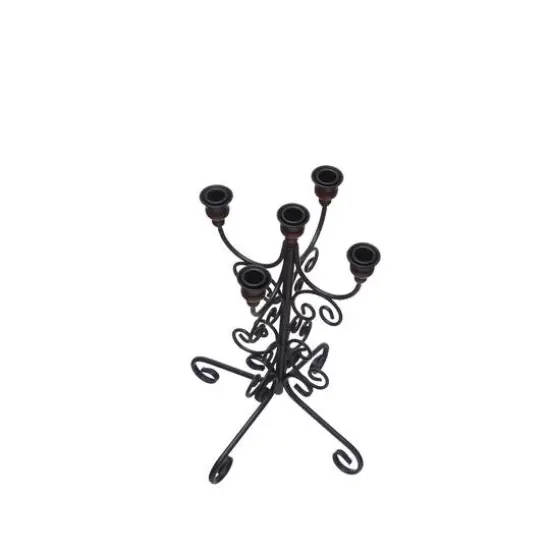 16.25" Black Scrollwork Metal Tabletop Candelabra by Ashland® {4}