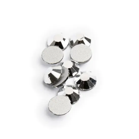 John Bead Crystal Lane SS20 Metallic Glass Round Flatback Rhinestones, 144ct. Metallic Silver {1}