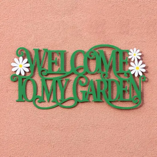 Glitzhome® 24" Welcome to my Garden Metal Cutout Wall Décor {5}