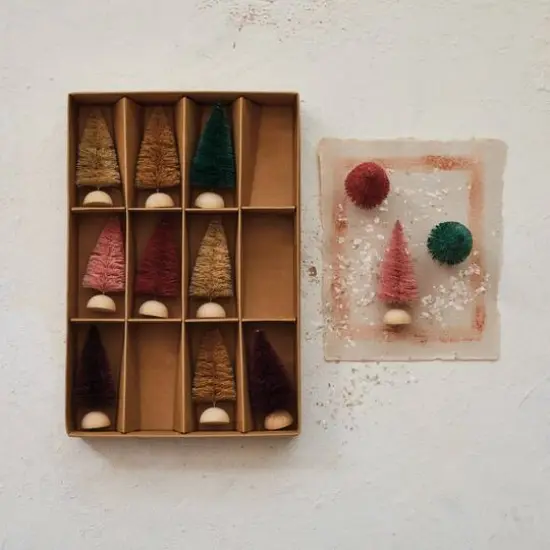 Hello Honey&reg; 3" Sisal Bottle Brush Tree with Wood Base Set {3}