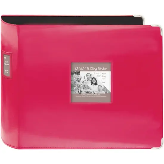 Pioneer® Extra Large 3-Ring Sewn Leatherette Album, 12" x 12" Bright Pink {1}