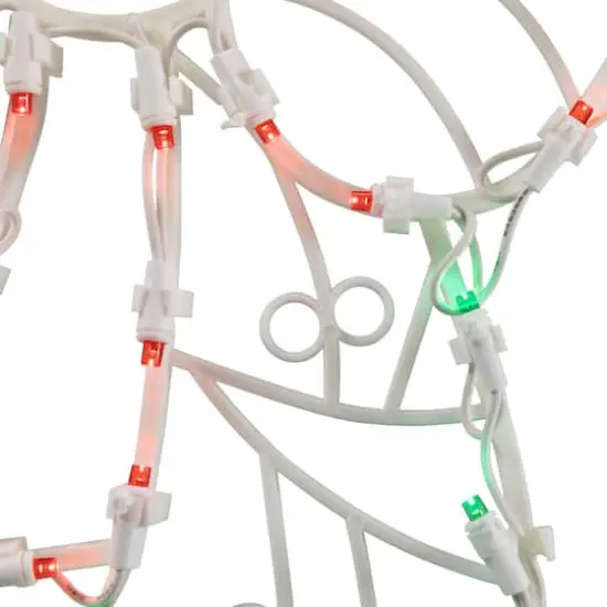 16" White & Clear LED Lighted Wreath Christmas Window Silhouette Decoration {11}