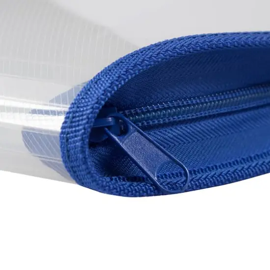 JAM Paper Blue Plastic Portfolio with Zip Closure {5}