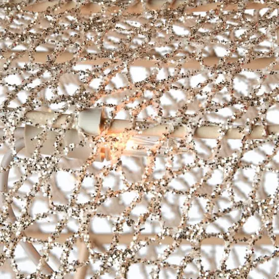 Champagne Reindeer and Sleigh with Clear Lights Decoration {7}