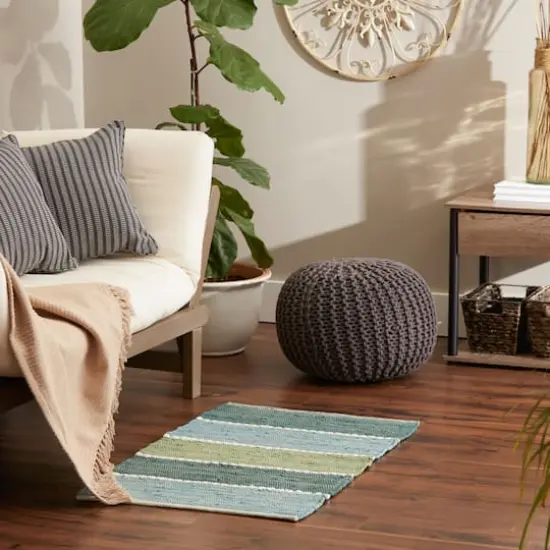 DII&reg; Color Block Cotton Chindi Rug, 2ft. x 3ft. Jadeite {4}