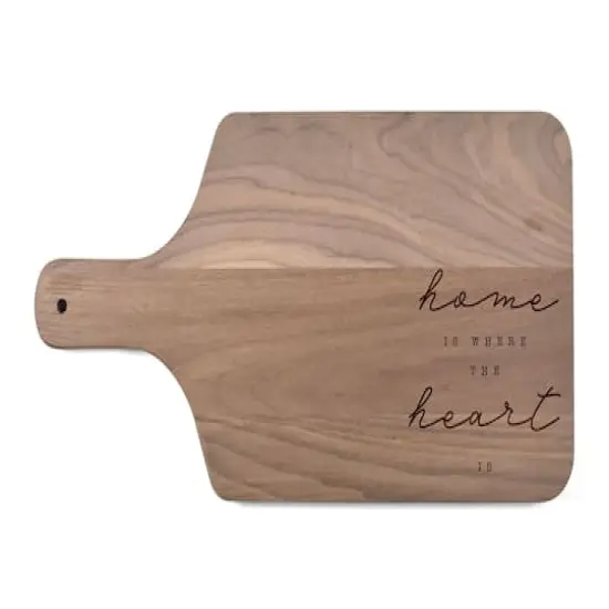 Home is Where the Heart Is 17" x 8" Walnut Paddle Cutting Board {1}