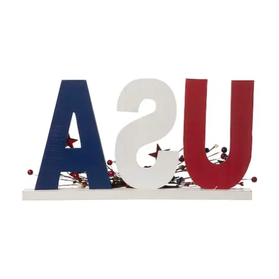 Glitzhome&reg; 18" U.S.A. Wooden Table Decoration {8}