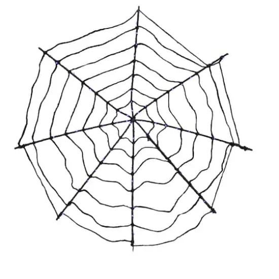 16" Lighted Purple LED Spiderweb Halloween Decoration {1}