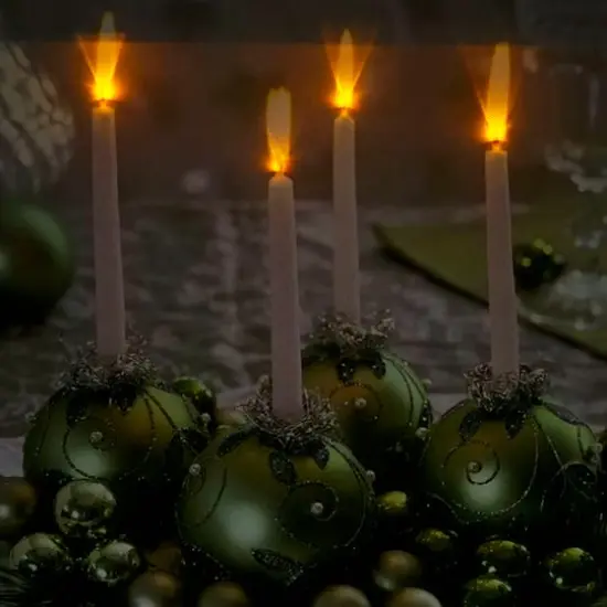 LED Lighted Sparkling Ornament Centerpiece Christmas Canvas Wall Art {4}