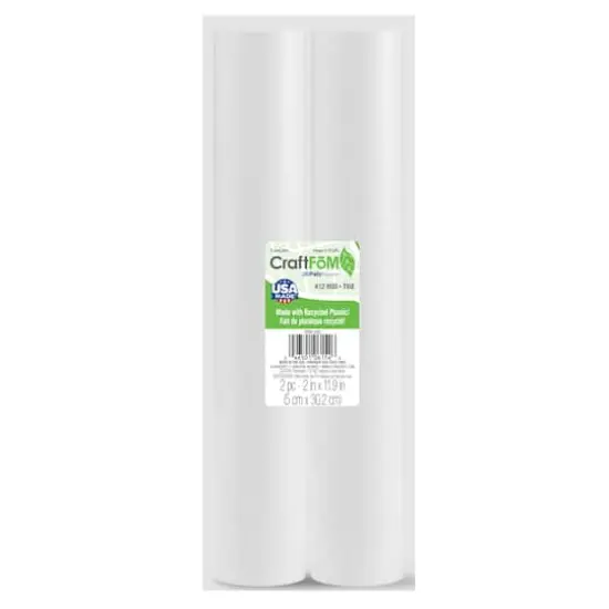 FloraCraft&reg; CraftFōM&reg; 2" x 12" White Foam Rods, 2ct. {1}