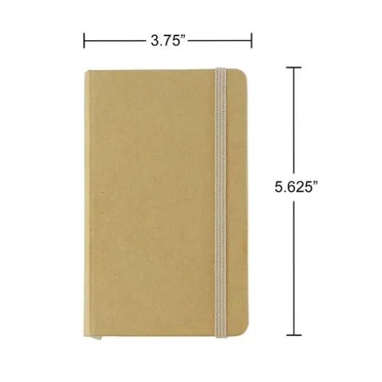 JAM Paper Small Hardcover Notebook with Elastic Band Brown Kraft {7}