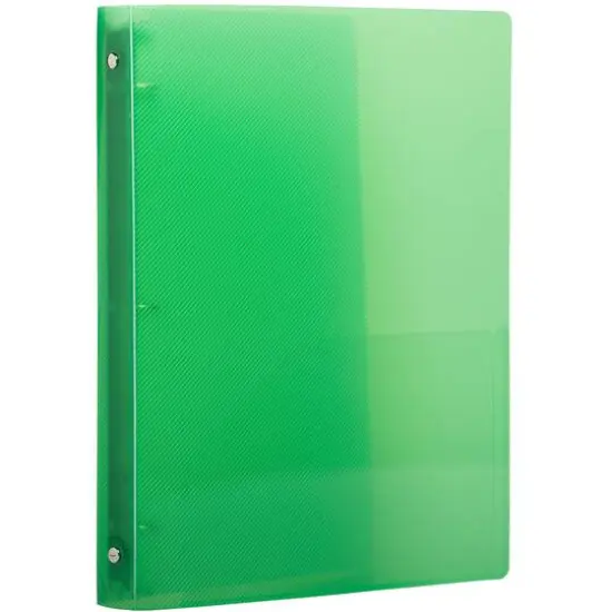 JAM Paper 3/4" Glass Twill Plastic 3-Ring Binders, 4ct. Green {5}