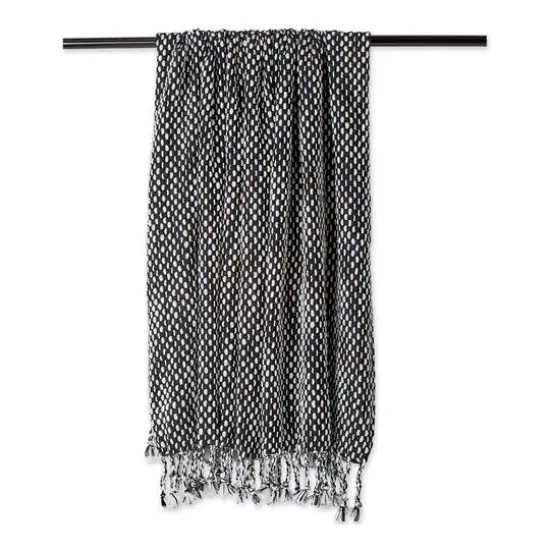 DII&reg; Black & White Textured Acrylic Throw {8}