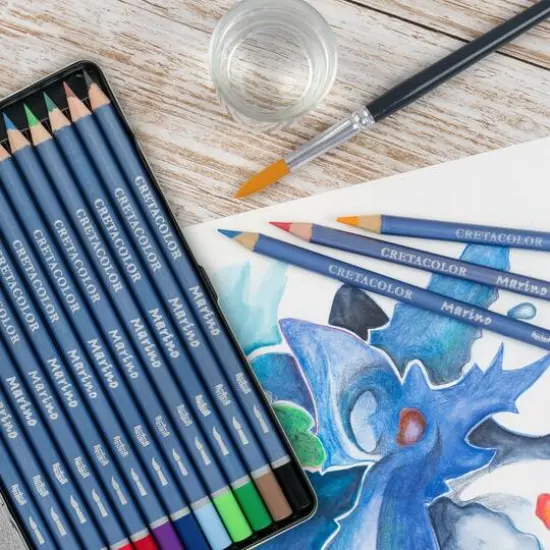 Cretacolor&reg; Marino Lightfast 12 Color Watercolor Pencil Set {3}