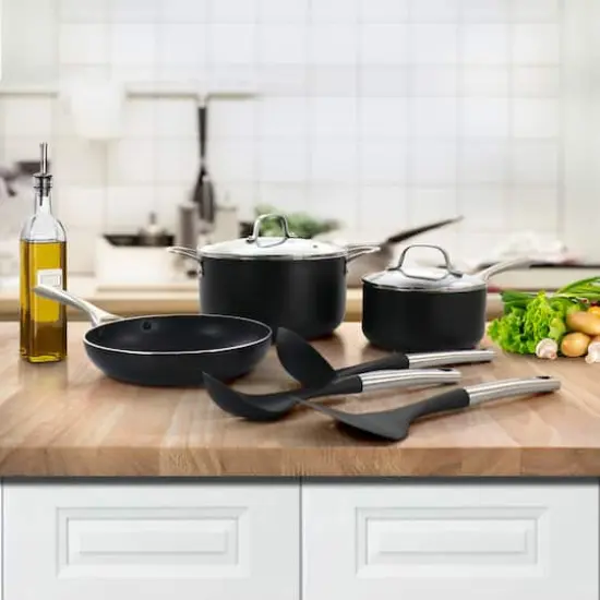 Oster Palladium 8-Piece Black Aluminum Cookware Set {3}