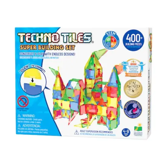 Techno Tiles - Super Building Set: Primary Colors: 400+ Pcs {1}