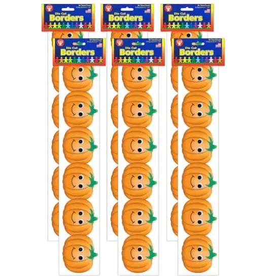 Hygloss&reg; Mighty Brights&trade; Die Cut Borders, 216ft. Happy Pumpkins {1}